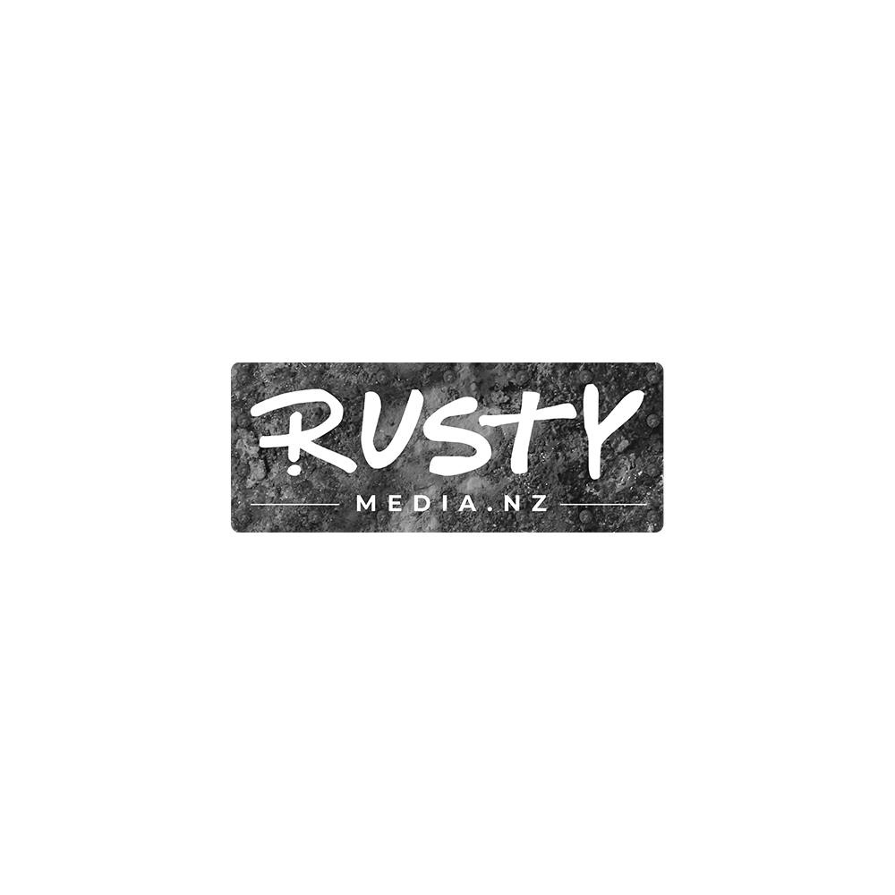 Rusty media logo BW